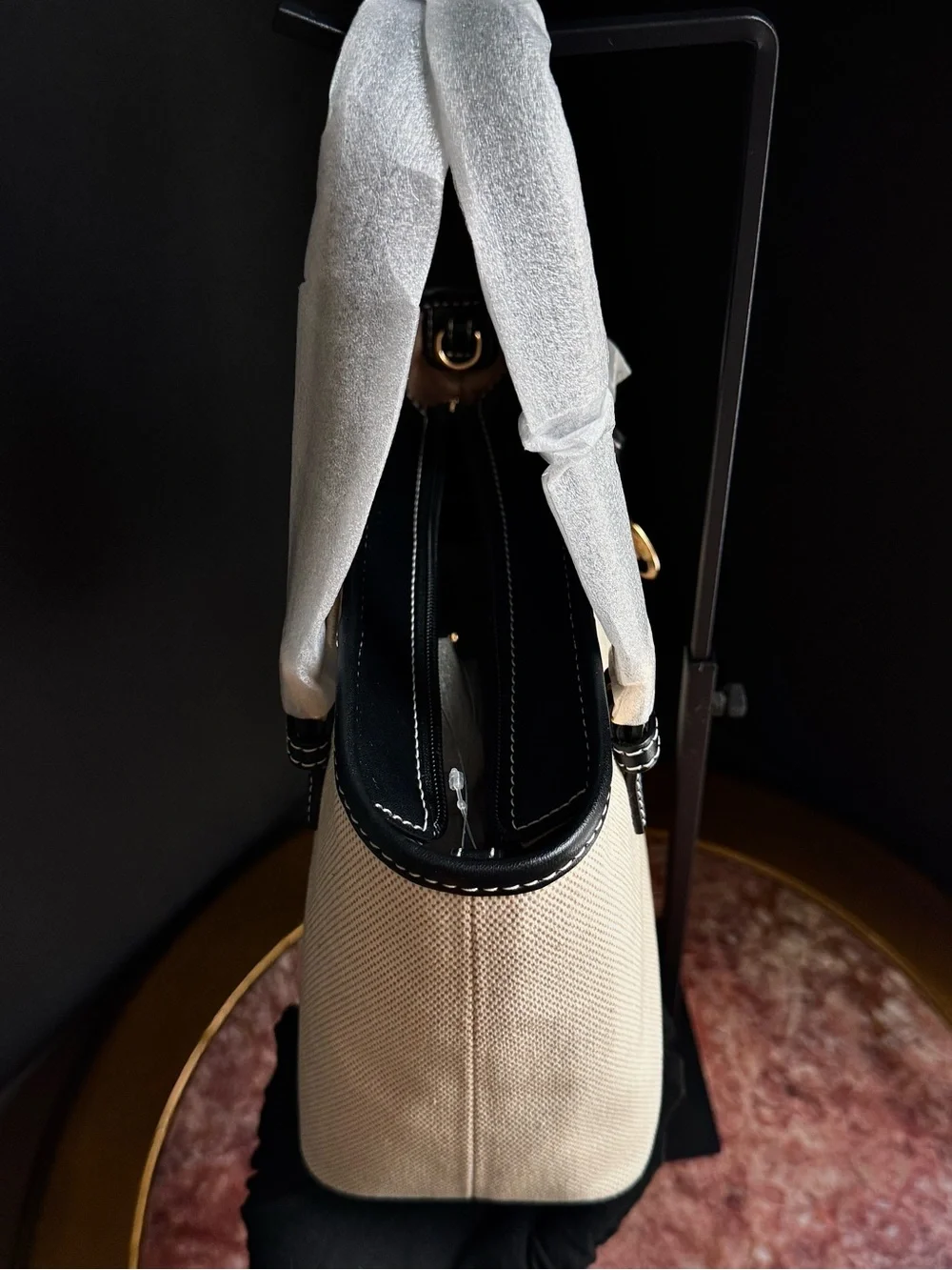 NWT Michael Kore Jet Set Travel XS Canvas Top Zip Tote Convertible Crossbody